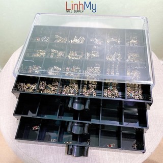 Khay 5 tầng khay 3 tầng đựng charm hoa bột - khay đựng phụ kiện nail nhiều tầng