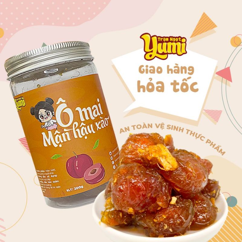 Mận hậu Yumi Ô mai xào cay ngọt xí muội hoa quả ăn vặt trai cây thơm ngon