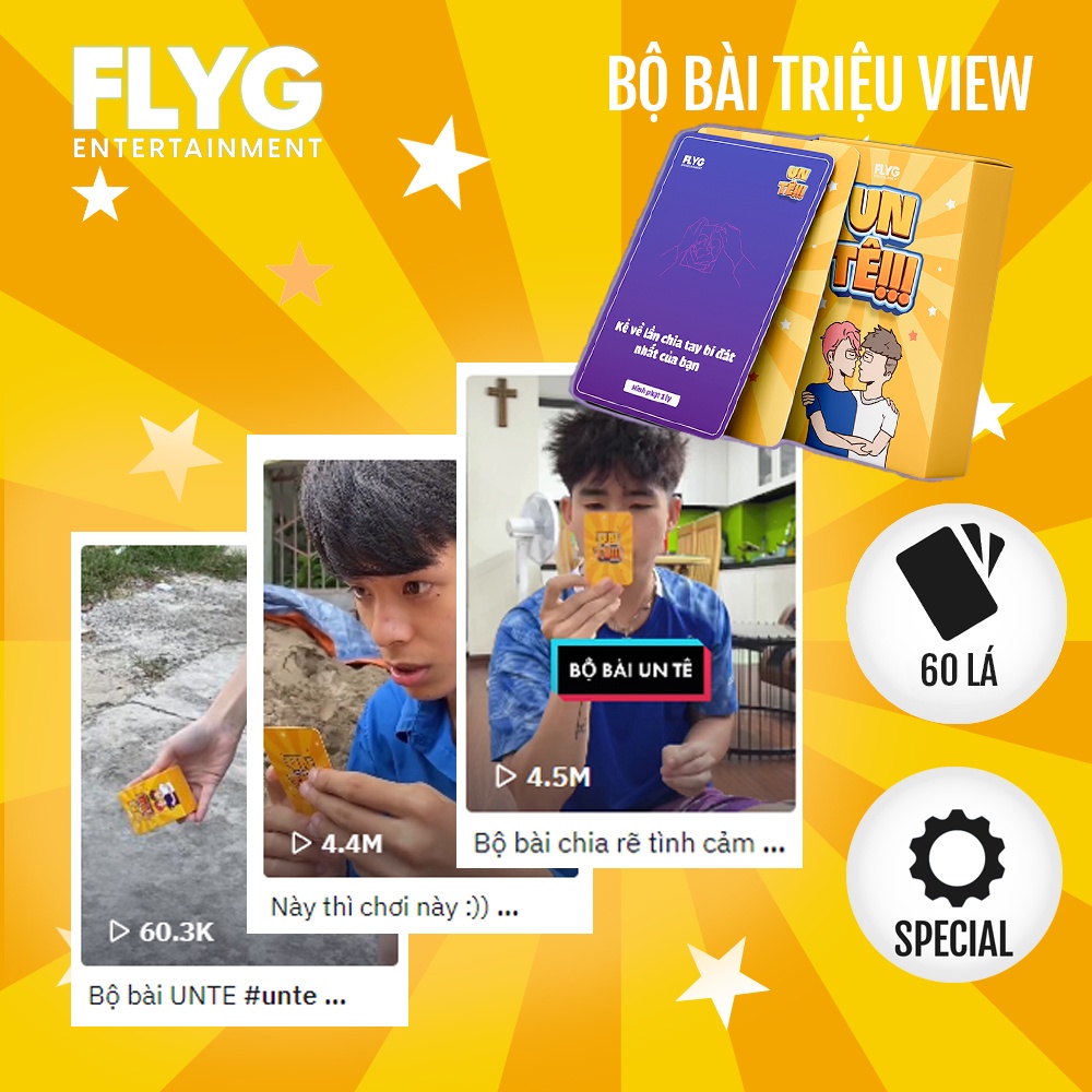 Bộ bài drinking game UNTE cho các cặp đôi hội nhóm bạn bè đi chơi gồm 60 lá
