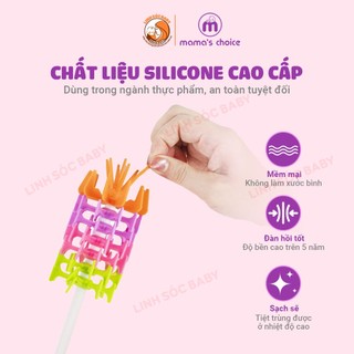 Combo chổi cọ bình sữa và núm ti silicon Mama's Choice (siêu bền,siêu sạch)