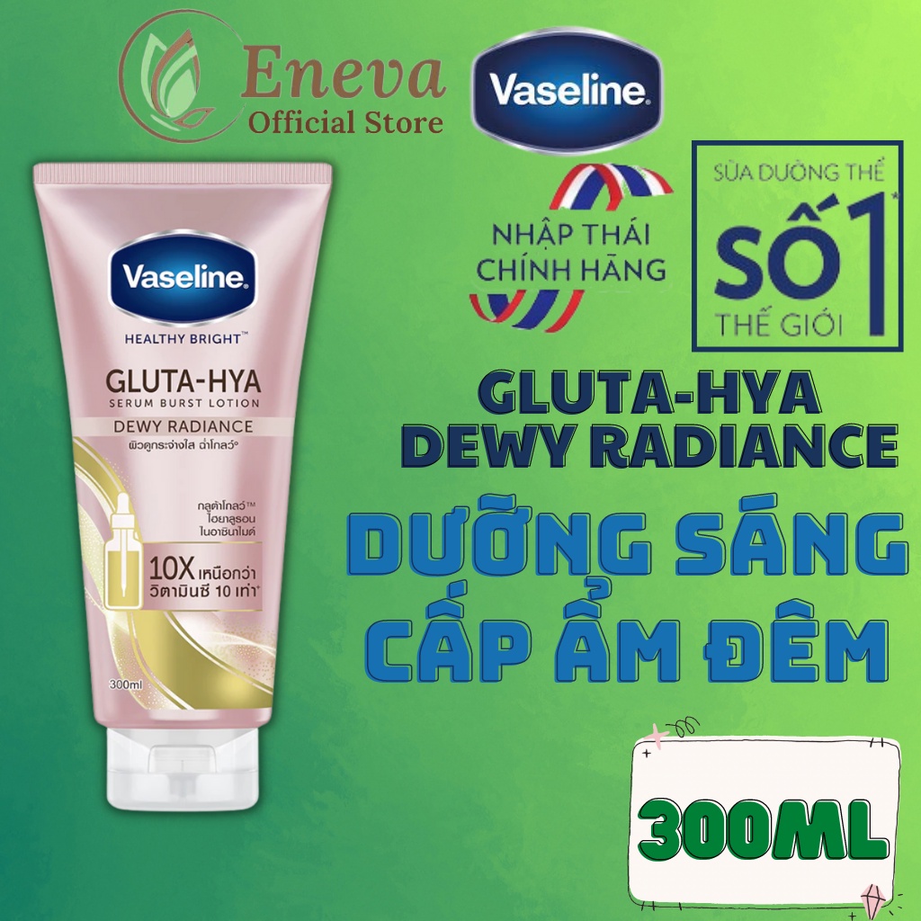 Sữa Dưỡng thể Vaseline Healthy Bright Gluta Hya Serum Burst Lotion 10X 300ml