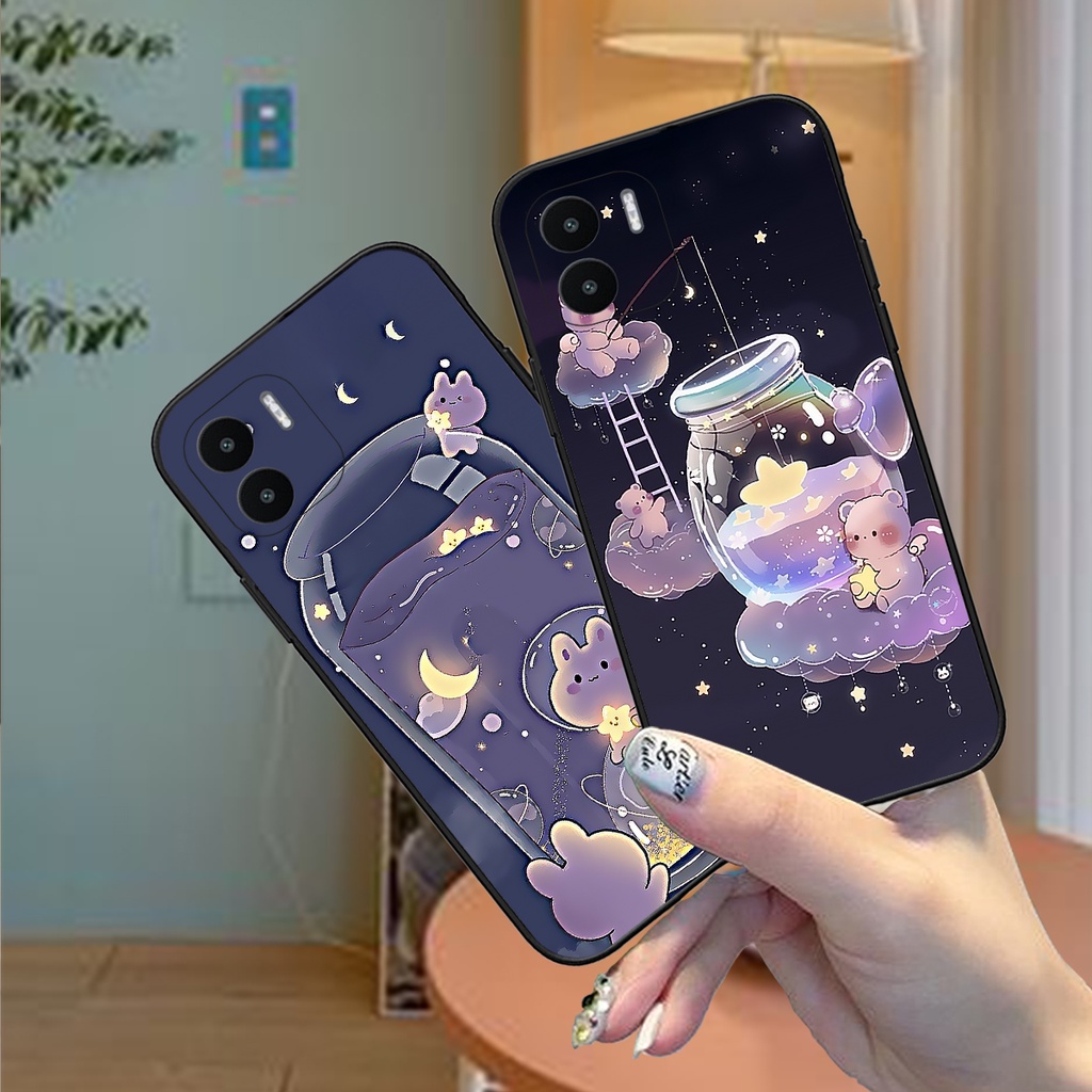 Ốp Xiaomi Redmi A1 / A1 Plus gấu tím vũ trụ lung linh dễ thương cute