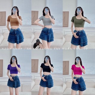 Áo cổ vuông tay ngắn cortop - nzon shop