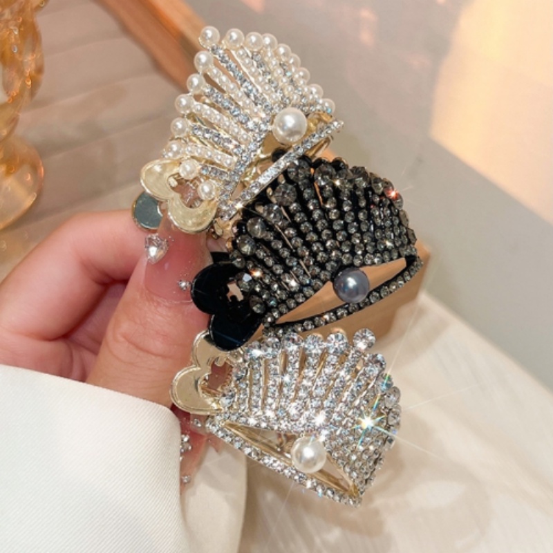 Kẹp Tóc Hình Vương Miện Đính Ngọc Trai Giả Thời Trang Hàn Quốc kẹp tóc càng cua kẹp tóc đính đá