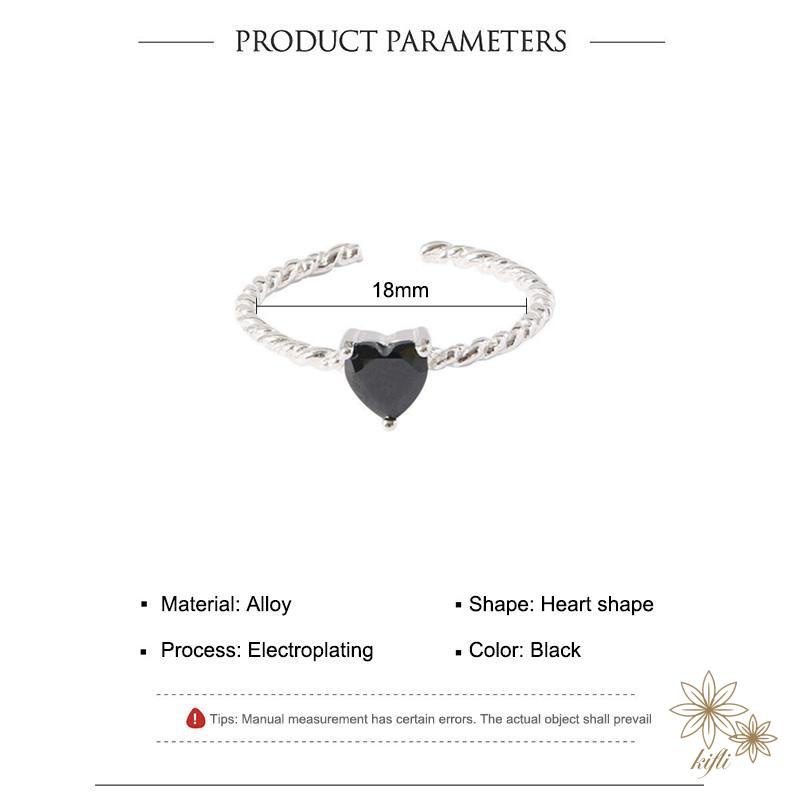 Nhẫn Thiết Kế Xoắn Hình Trái Tim Đính Đá Zircon Sang Trọng Thời Trang Cá Tính Dành Cho Nữ