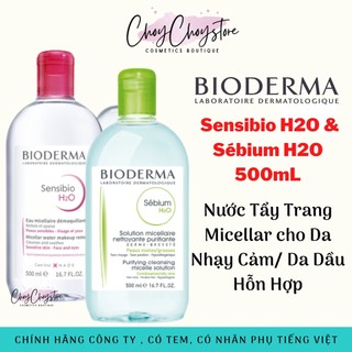 [Tem MINTHACARE] Tẩy Trang BIODERMA Hồng & Xanh Lá 500mL  - Nước Tẩy Trang Dành Cho Da Nhạy Cảm & Da Dầu