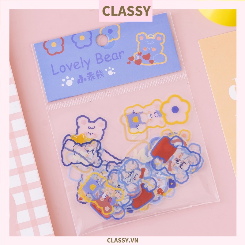 Túi Sticker Classy dễ thương, hình dán trang trí laptop, điện thoại, tập, sổ, bình nước nhiều họa tiết PK1323