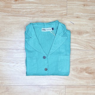 [HTA Linen Bột] M001 - Set quần dài + áo 2 túi