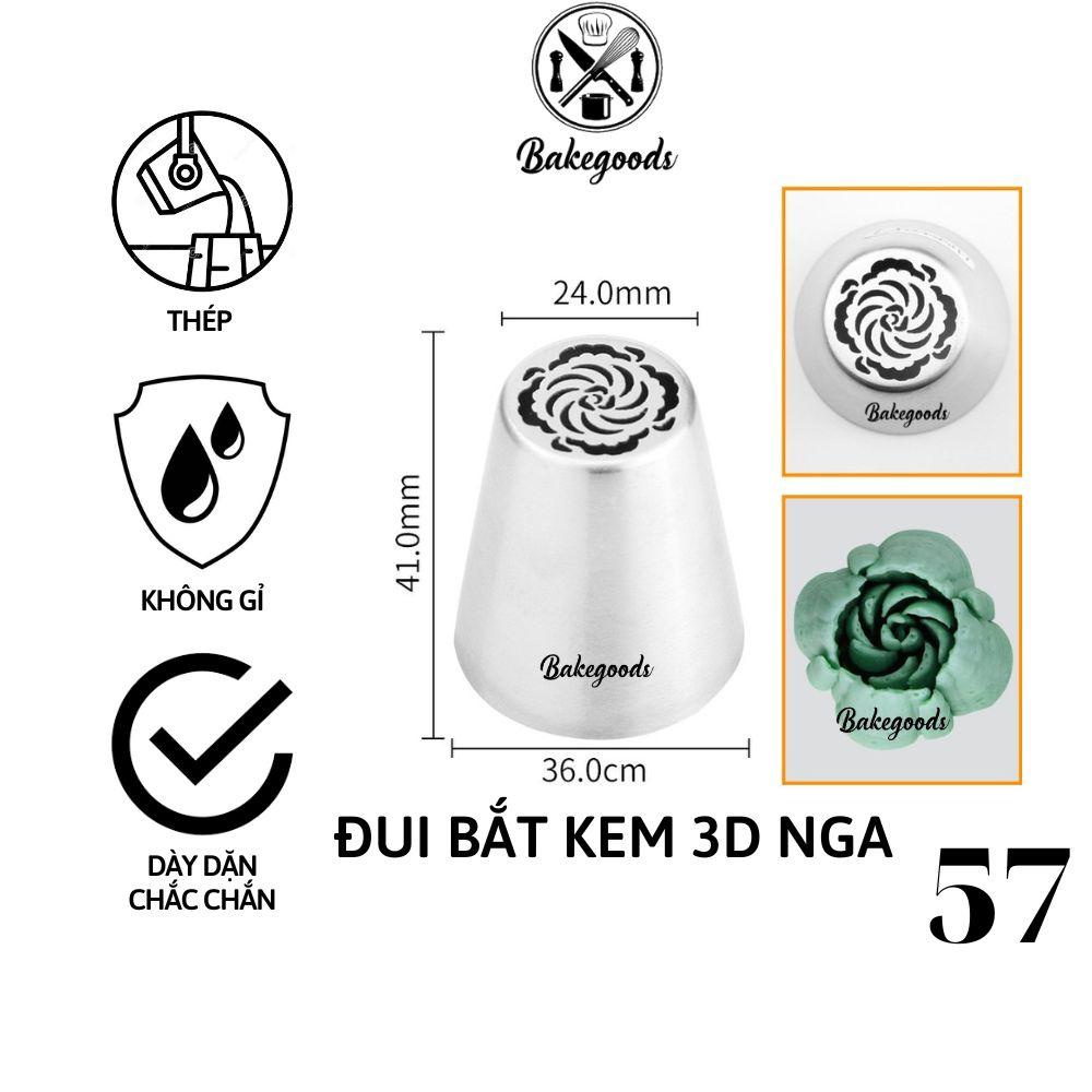 Đui Bắt Kem 3D Nga, đuôi bắt hoa 4 cánh lớn, đui 3D Nga bắt dùng trang trí bánh sinh nhật, bánh cupcake hình bó hoa (57)