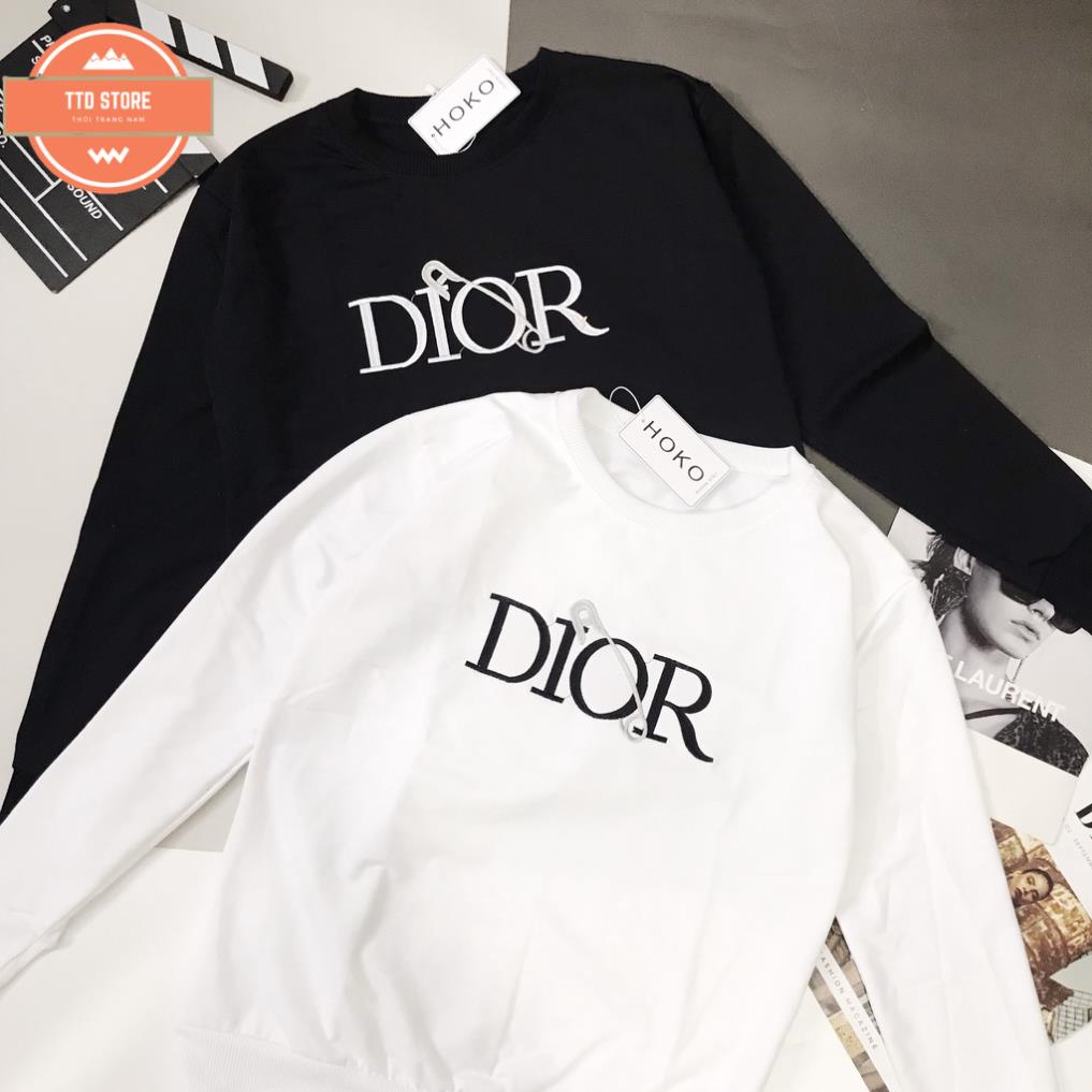 Áo nỉ sweater nam nữ in họa tiết DIO dài tay vải mềm mịn giữ ấm co giãn tốt 2 màu trắng đen phù hợp các cặp đôi trẻ !