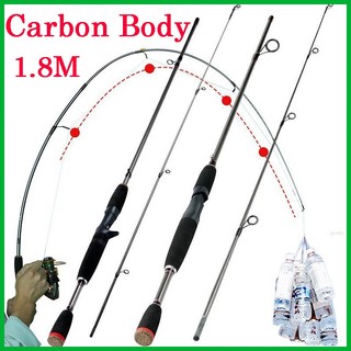 Cần câu 1.8M Dark Grey sợi thủy tinh đúc và xoay cần câu EVA xử lý cần câu máy