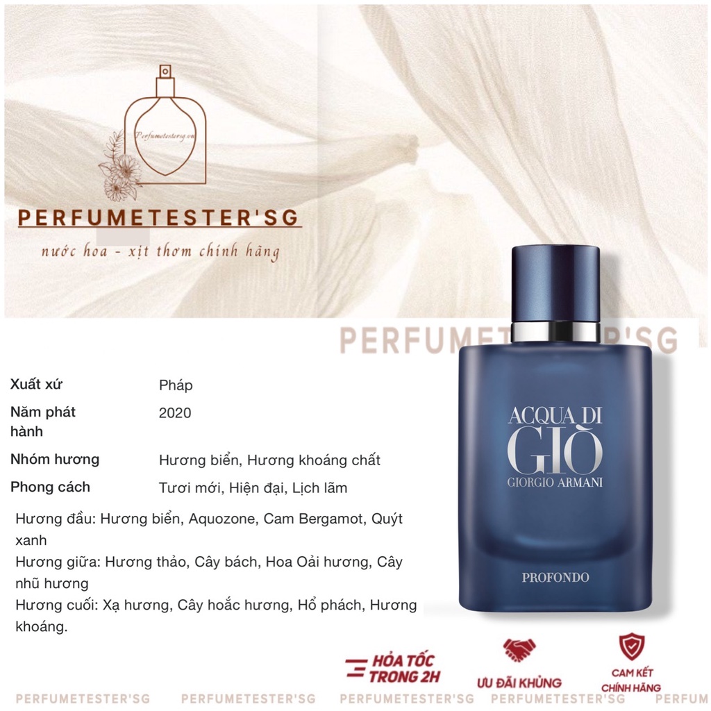 Nước hoa  Giorgio Armani Acqua di Gio Profondo -perfumetester