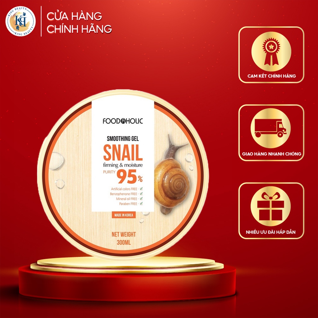 Gel Dưỡng Ốc Sên Ngừa Nếp Nhăn, Tái Tạo Da Foodaholic SNAIL Firming & Moisture Soothing Gel 300ml