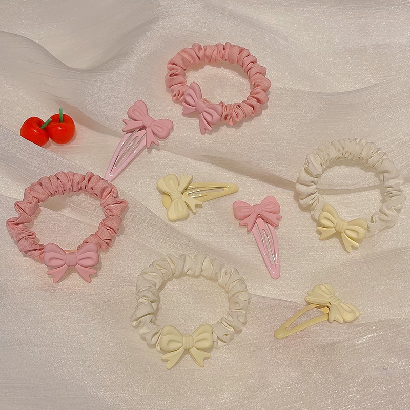 Kẹp Tóc Hình Nơ Màu Kem Ngọt Ngào Dễ Thương Phong Cách Hàn Quốc Cho Nữ