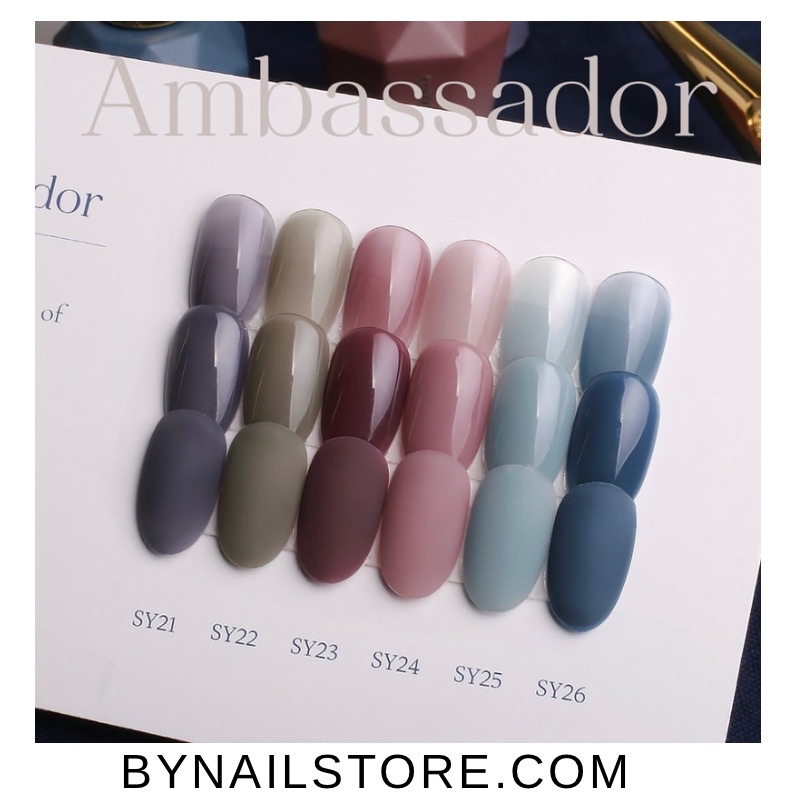 Sơn gel thạch siro oxygen gel cao cấp Hàn Quốc tách lẻ Winter collection Ambassador 2022 (1pcs)