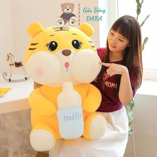 Gấu bông hổ ôm bình sữa bú bình sữa cao cấp daka