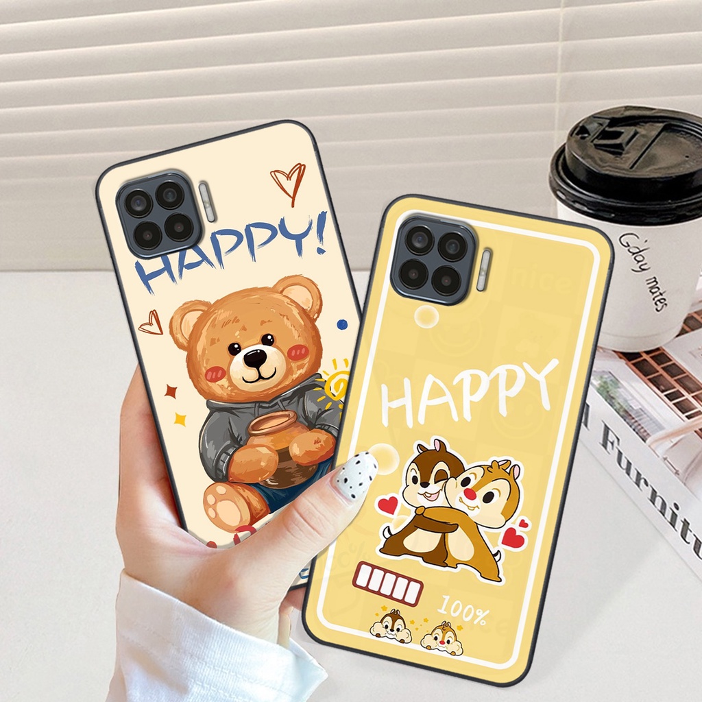 Ốp Oppo A73 / A93 in hình gấu vịt caro nhiều màu sắc ngộ nghĩnh dễ thương