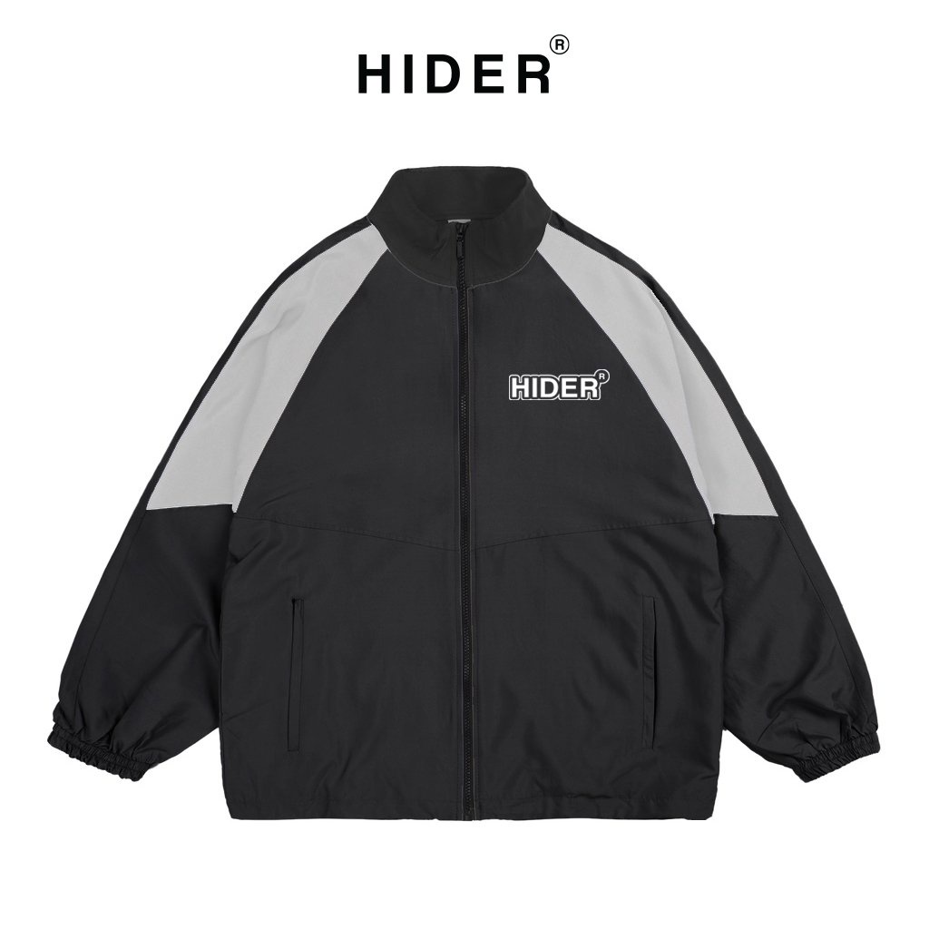 Áo khoác Jacket HIDER Tay Xám Unisex Nam Nữ Chất Dù 2 Lớp