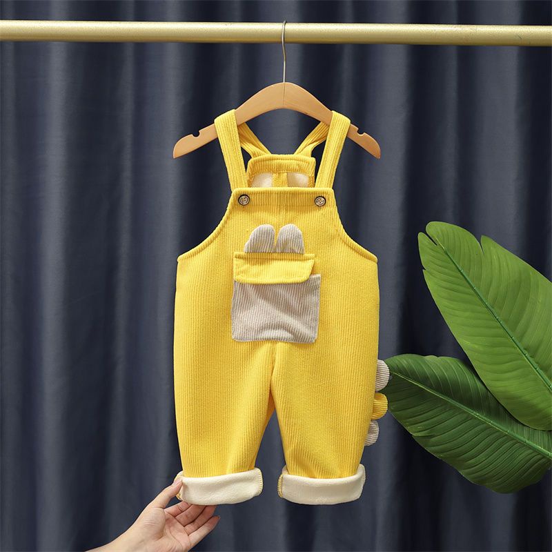 Quần Yếm Vải Nhung Form Rộng Phong Cách Phương Tây Cho Bé