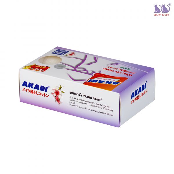 Bông tẩy trang AKARI Nhật Bản 160 miếng, bông to, mềm