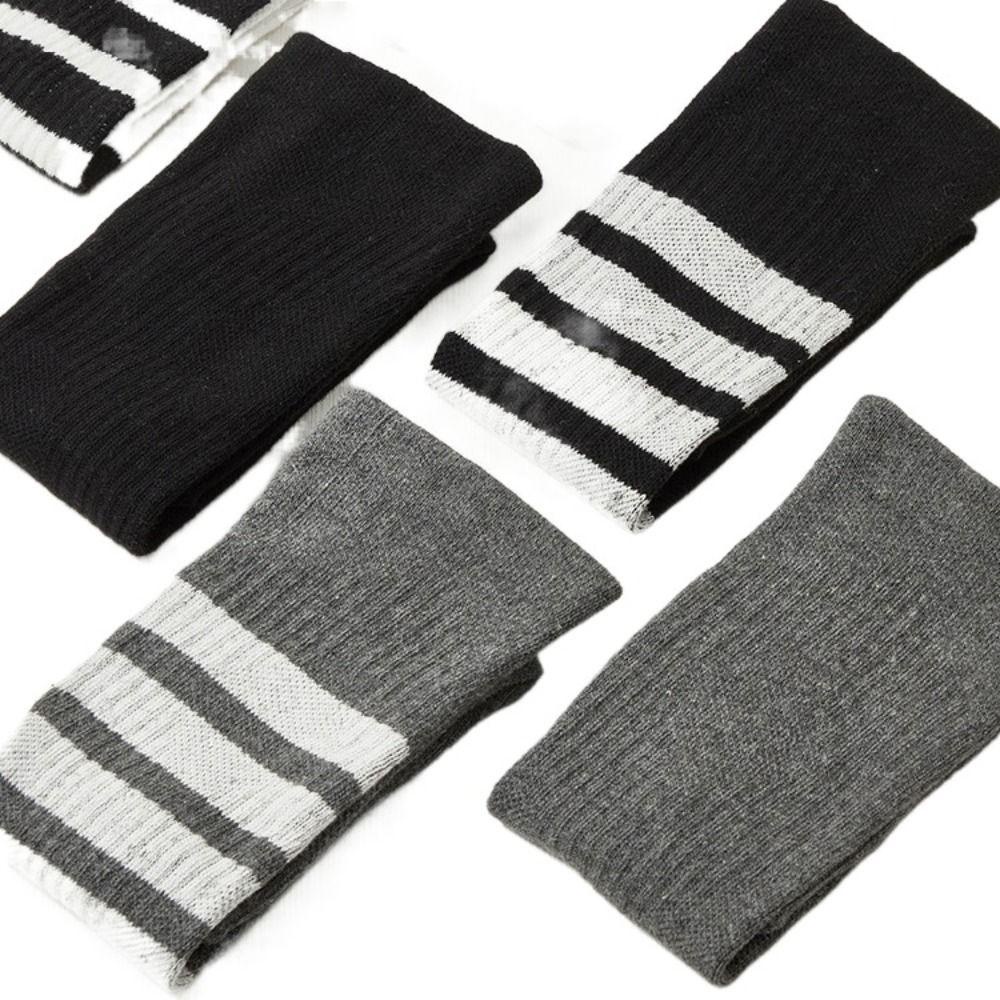 Vớ Thể Thao Dài Co Giãn Nhiều Màu Sắc Họa Tiết Kẻ Sọc Phong Cách Harajuku Cho Nữ