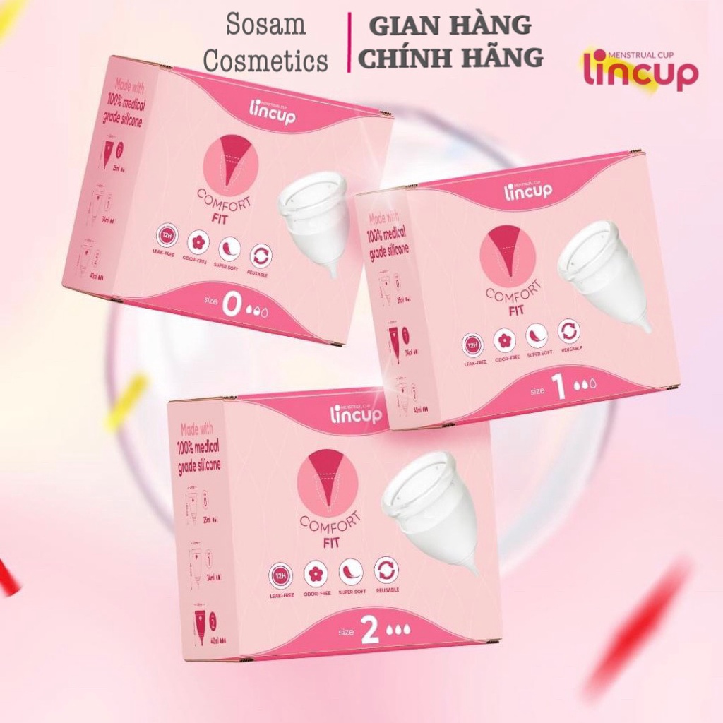 Cốc nguyệt san Lincup chính hãng nhập khẩu từ Mỹ [ĐỦ SIZE]