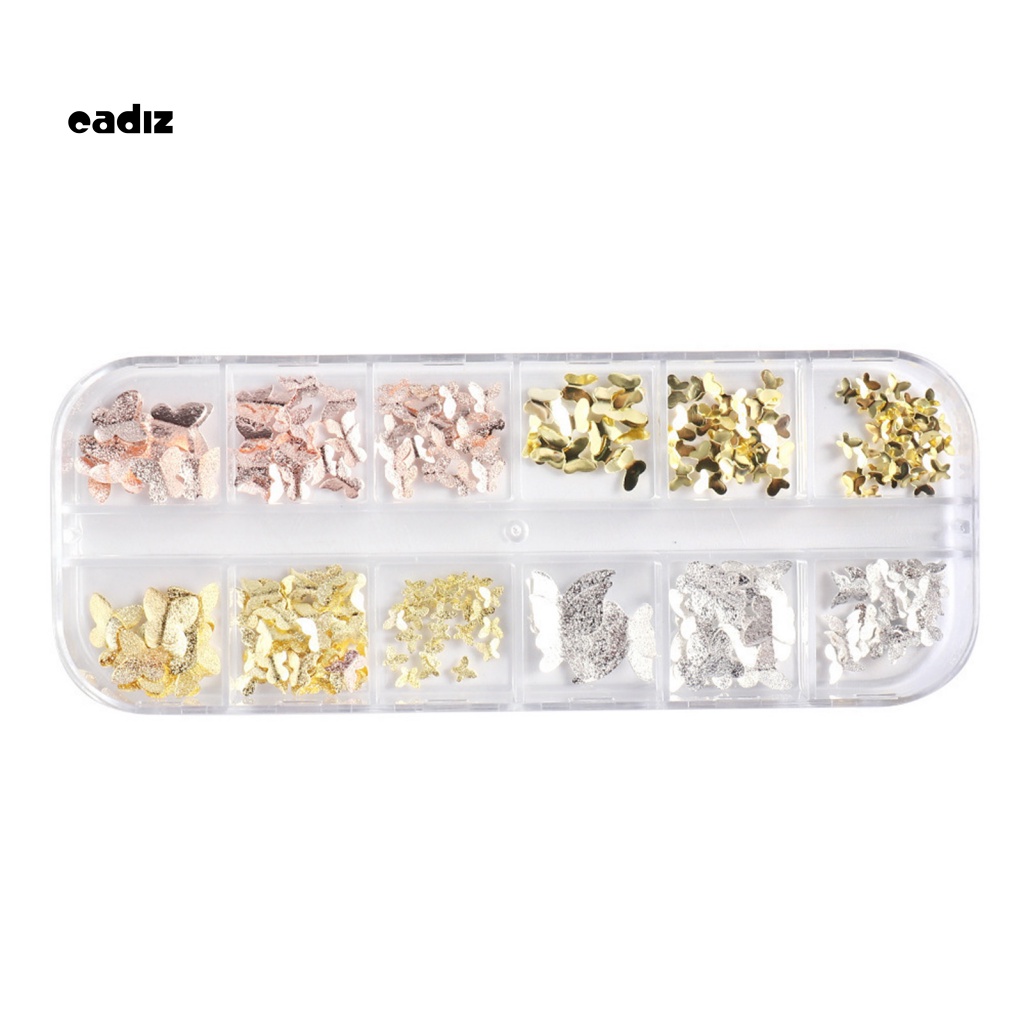 1 Hộp Phụ Kiện Trang Trí Móng Tay Hình Bướm 3D DIY