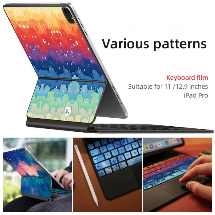Suitable For Magic Keyboard Skin Sticker 2022 IPad Pro4 11 inch ipad pro 6 12.9 ipad air 4/5 10.9 Tablet sticker full Decal Protective Keyboard Cover 2022/2021 protective anti-scratch film