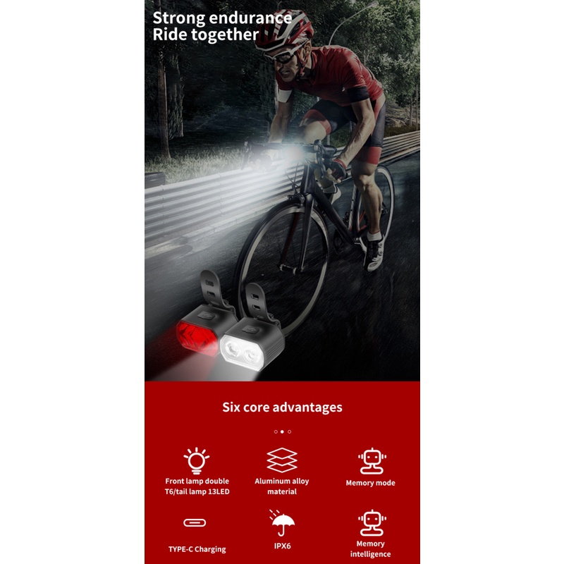 Đèn Xe Đạp Đèn Trước Xe Hơi Đơn Bằng Hợp Kim Nhôm Đèn Đuôi Đèn Chùm Kép Chiếu Xa Và Thấp Đèn Núi Nổi Bật Booboom