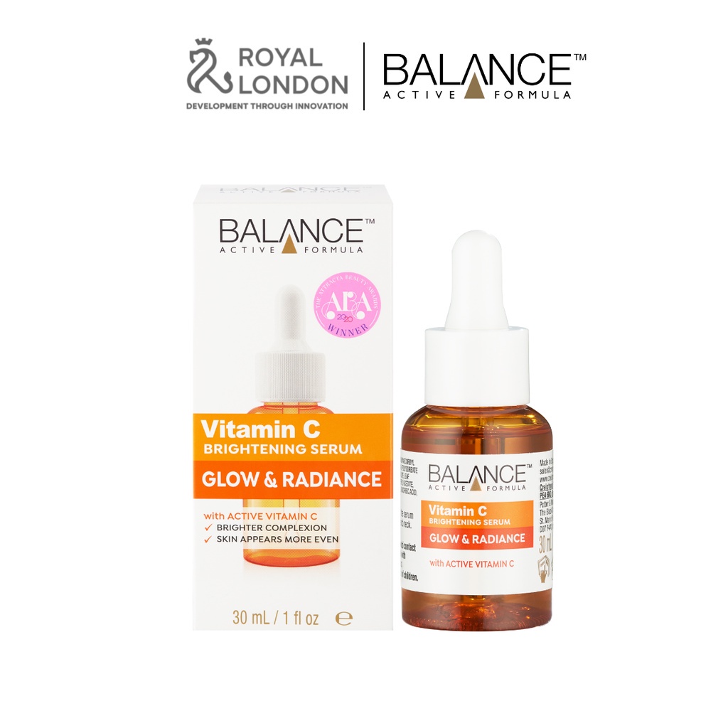 Combo trắng da căng mượt serum Vitamin C + serum Hyaluronic Balance Active Formula 30ml/ chai