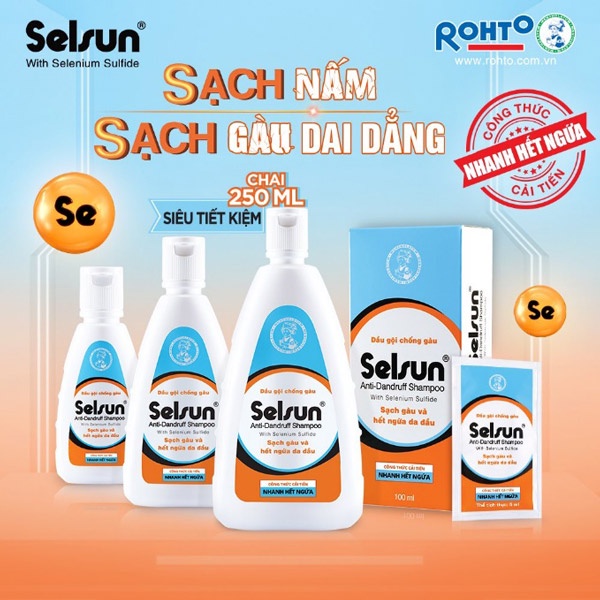 Dầu gội chống gàu selsun dây (10 gói/1day)