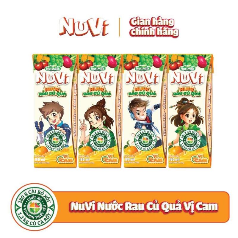Nước rau củ quả Nuvi Lốc 4 hộp x 180ml