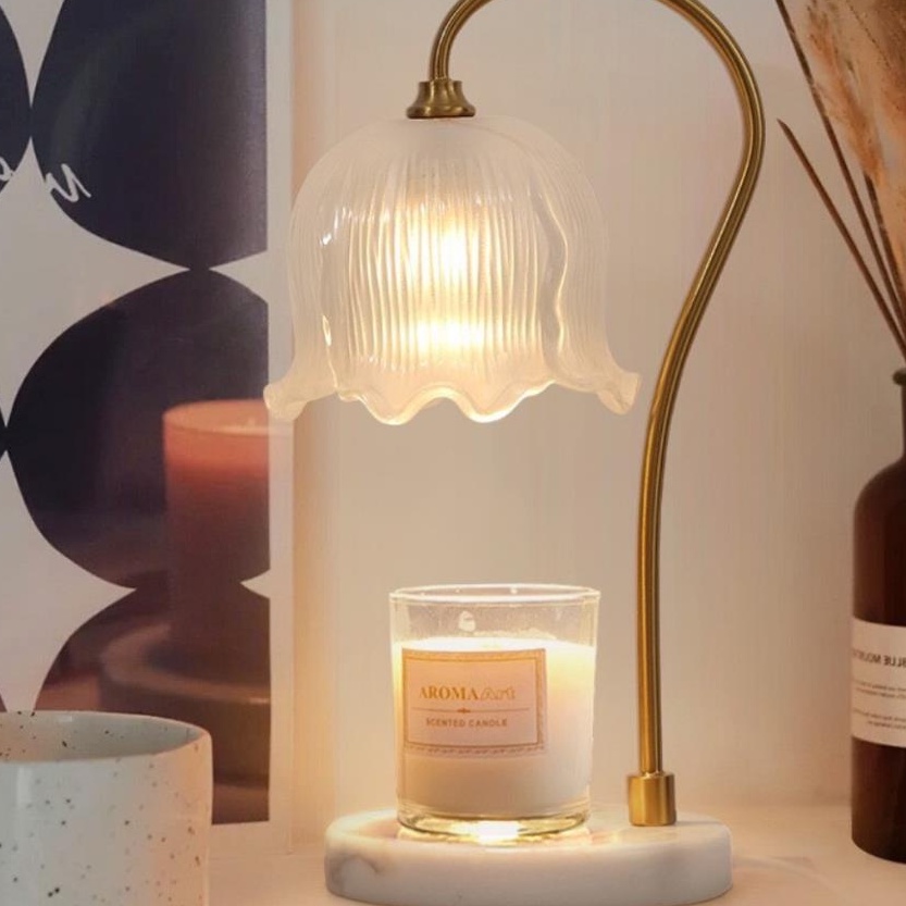 Đèn đốt nến thơm cho nến BBW, Yankee, Goose- đèn đốt nến mẫu hoa Lili Trắng Đục