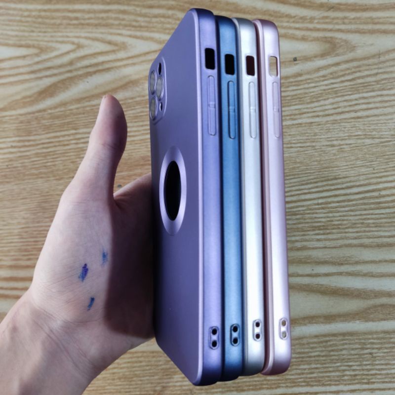 Ốp lưng iPhone 11 promax, 12 promax, 13 promax dẻo màu lưng hở táo có bảo vệ camera