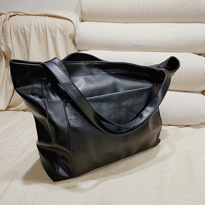 Túi Xách Đeo Vai Da Sáp Dầu Mềm Mại Dung Tích Lớn Phong Cách retro Cho Nữ