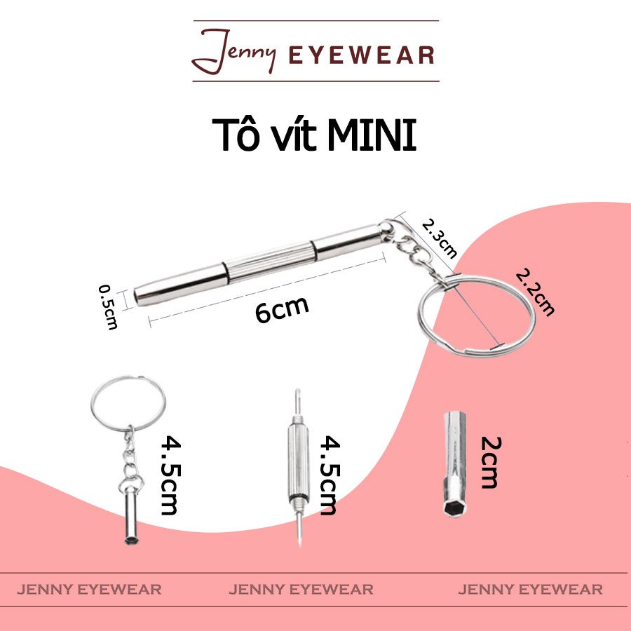 Tô vít vặn ốc mini 2 đầu 4 cạnh và 2 cạnh - Kính mắt Jenny