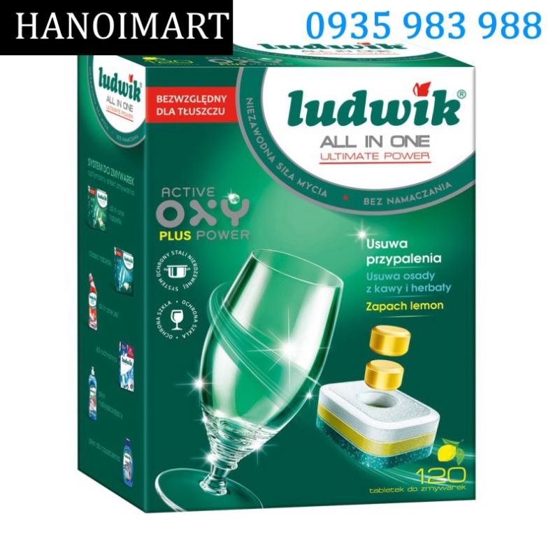 Ludwik dishwashing tablets 120 tablets EU - Viên rửa bát Ludwik 120 viên ba lan