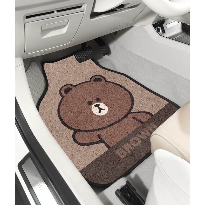 THẢM LÓT SÀN XE Ô TÔ HÌNH GẤU BROWN LINE FRIENDS DỄ THƯƠNG