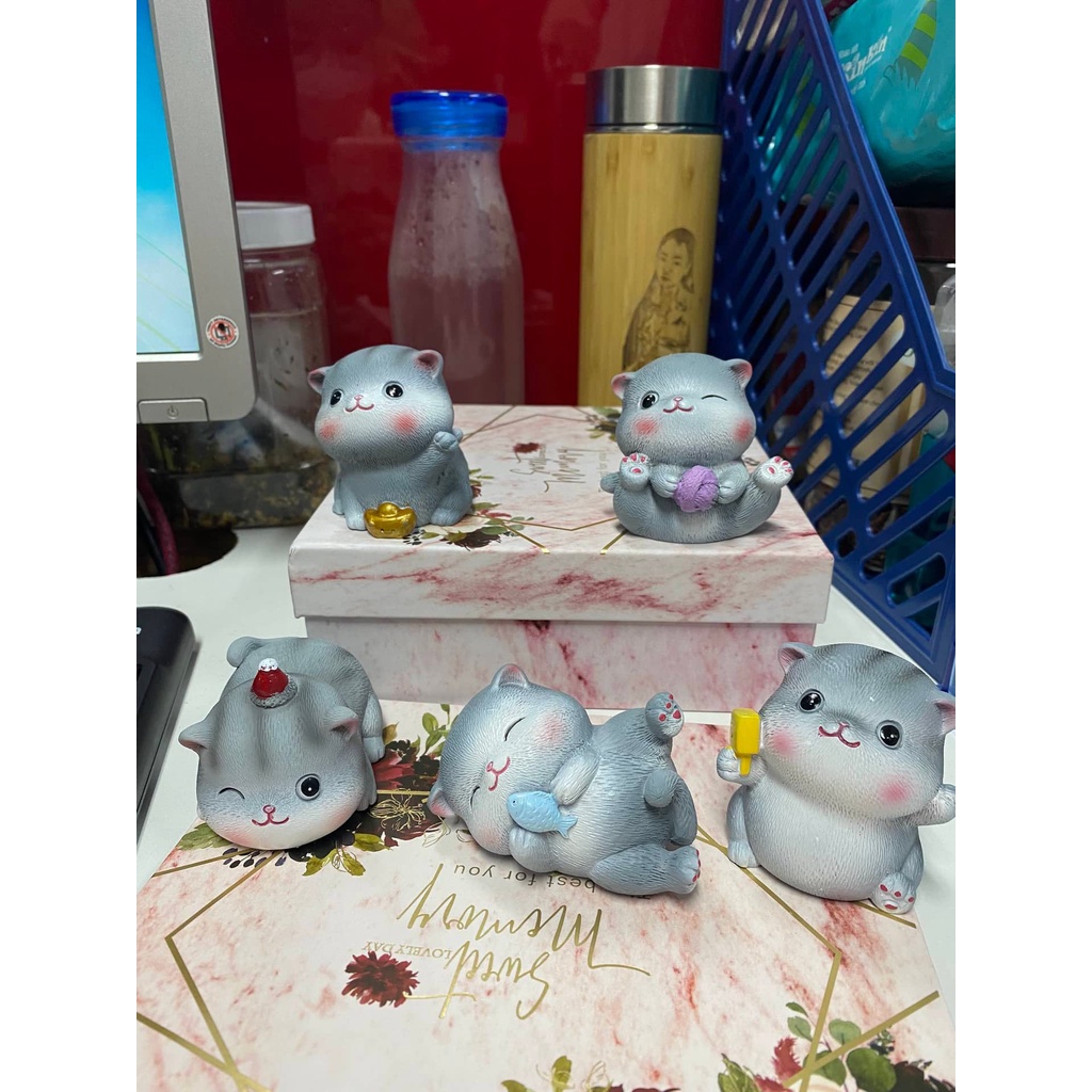 Mô hình mèo biểu cảm đáng yêu. Siêu cute làm quà tặng hoặc trang trí trưng bày