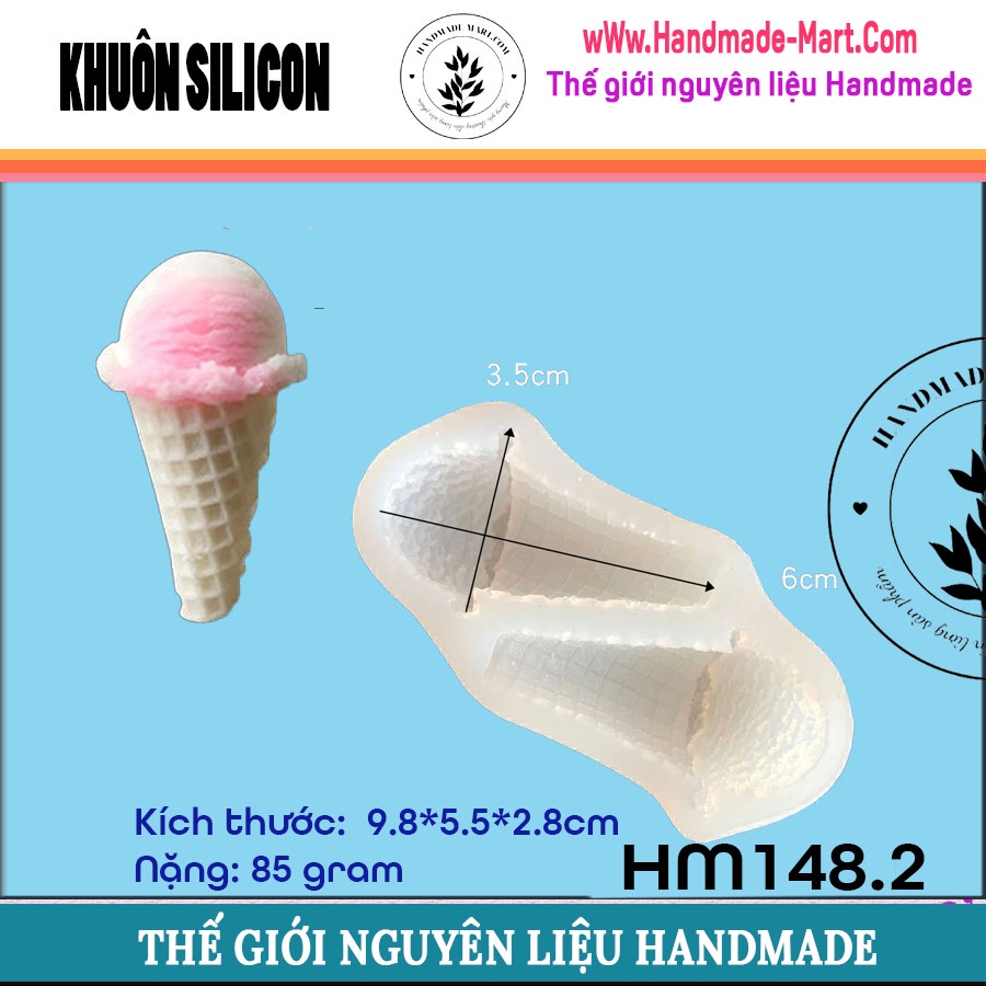 Khuôn silicon làm nến thơm hay bánh kẹo ngọt hình phô mai, cây kem - HM148