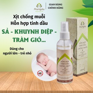 Chai Xịt Chống Đuổi Muỗi và Côn Trùng MANGALA 100ml - Từ Tinh Dầu Thiên Nhiên Dùng Cho Bé An Toàn