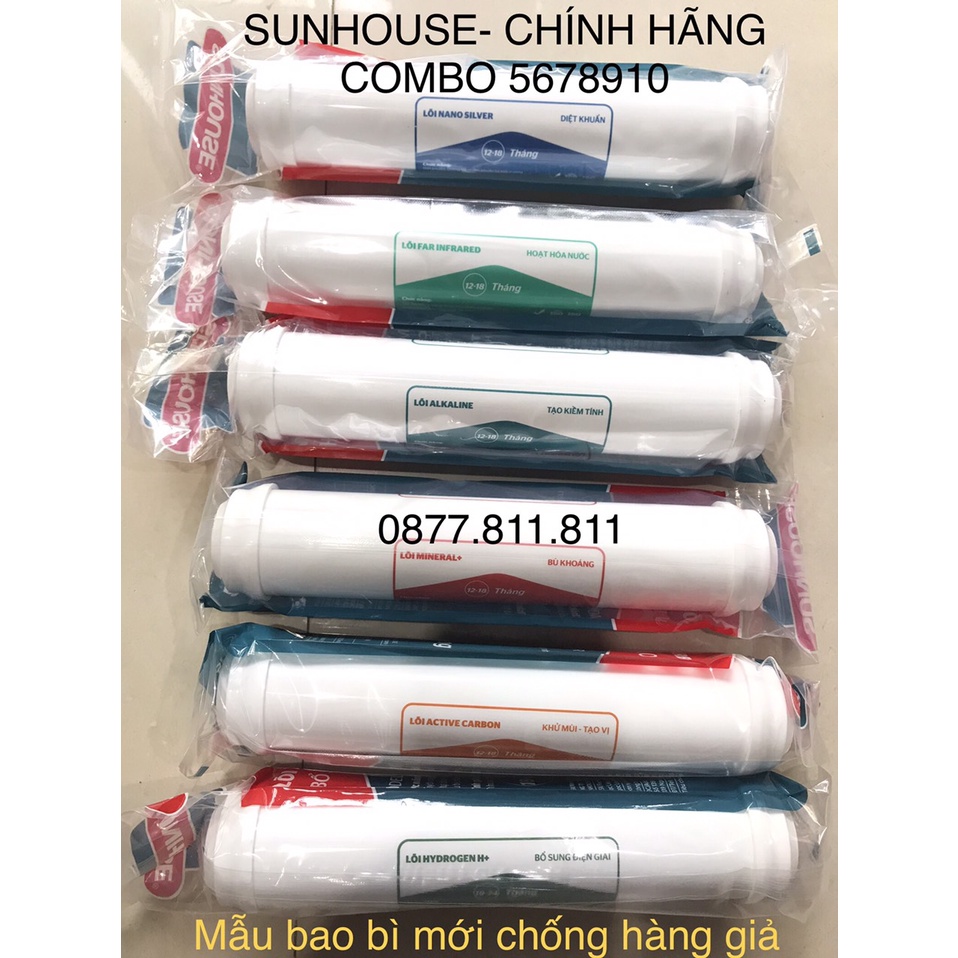 Combo lõi lọc nước, bộ lõi lọc nước Sunhouse