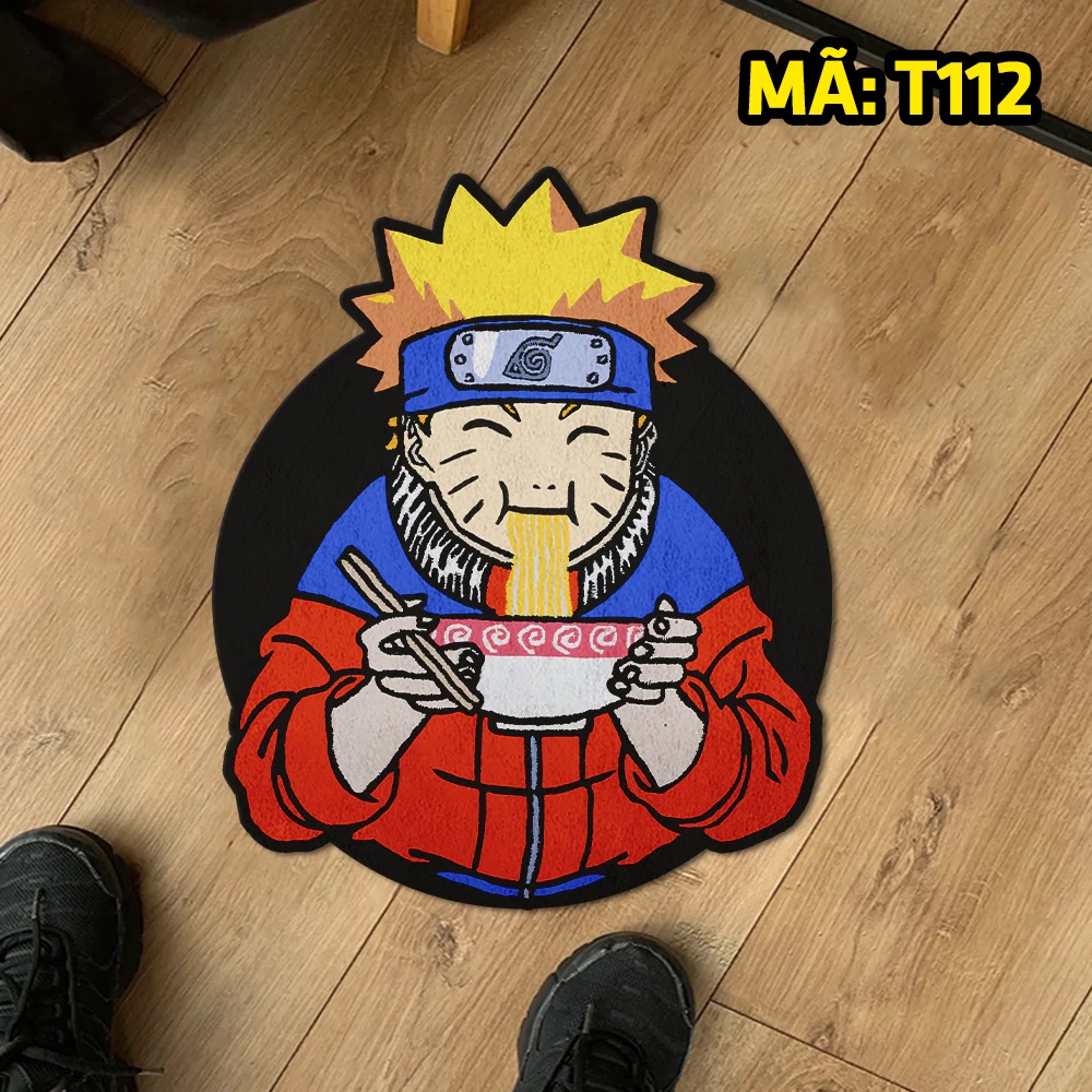 Thảm Anime Naruto ăn ramen trang trí phòng khách, ngủ góc học tập làm việc