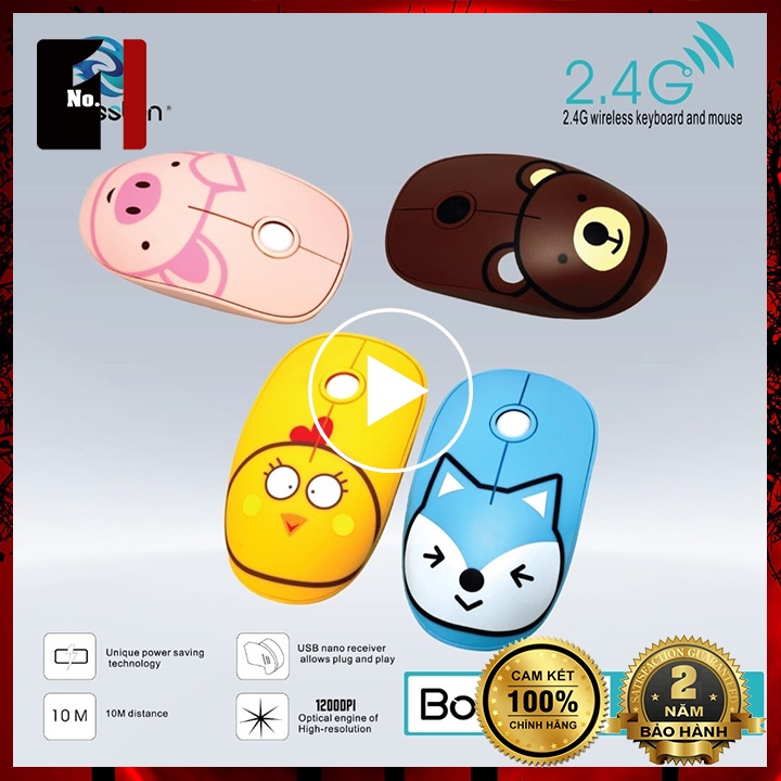 Chuột Máy Tính Gaming Không Dây BOSSTON Q15 Mouse Chuột Vi Tính Laptop Ko Dây Wireless Cực Nhạy Giá Rẻ