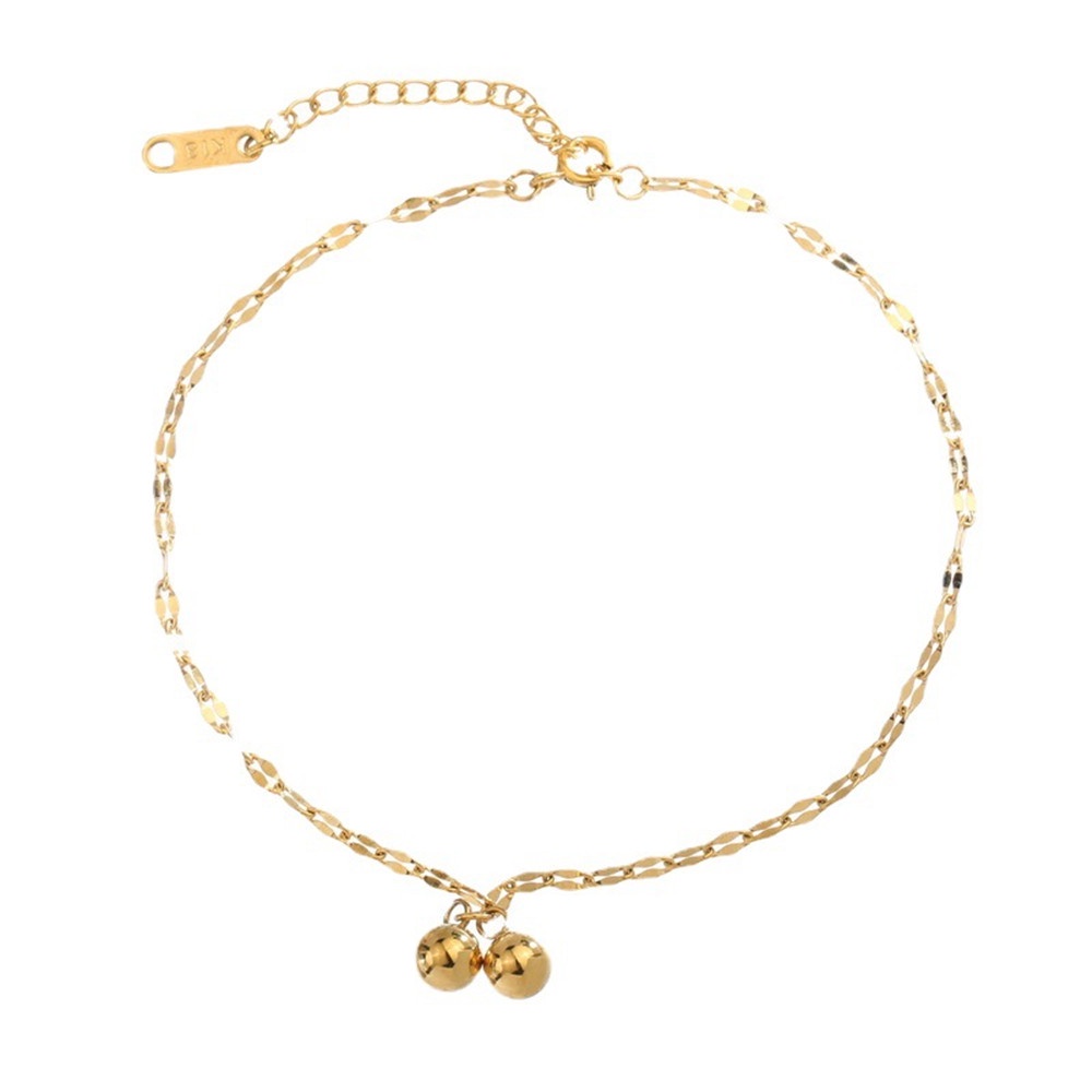 Lắc Chân Mặt Hình Quả Bóng Nhỏ Màu Vàng Phong Cách Hàn Quốc Thời Trang Cho Nữ