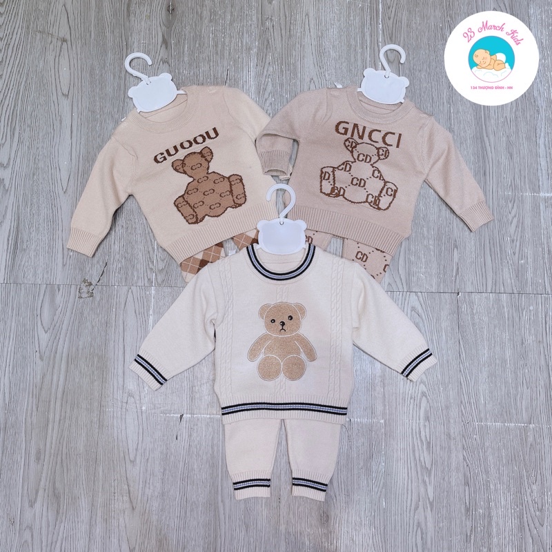 Bộ đồ len hình gấu hàng Quảng châu cho bé siêu đẹp ảnh thật