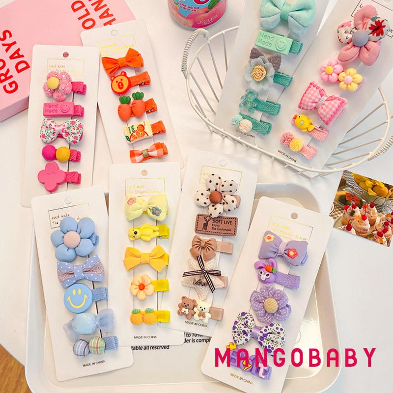 Set 5 Kẹp Tóc Nơ Dễ Thương Cho Bé Gái