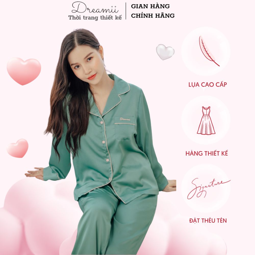 [DREAMII] Bộ Ngủ Lụa Pijama Classic Nữ Dài Tay