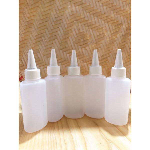 Combo 200 Chai nhựa AC mềm nút nhọn nhỏ giọt 100ml đựng sốt ,chai nhựa xịt bơ