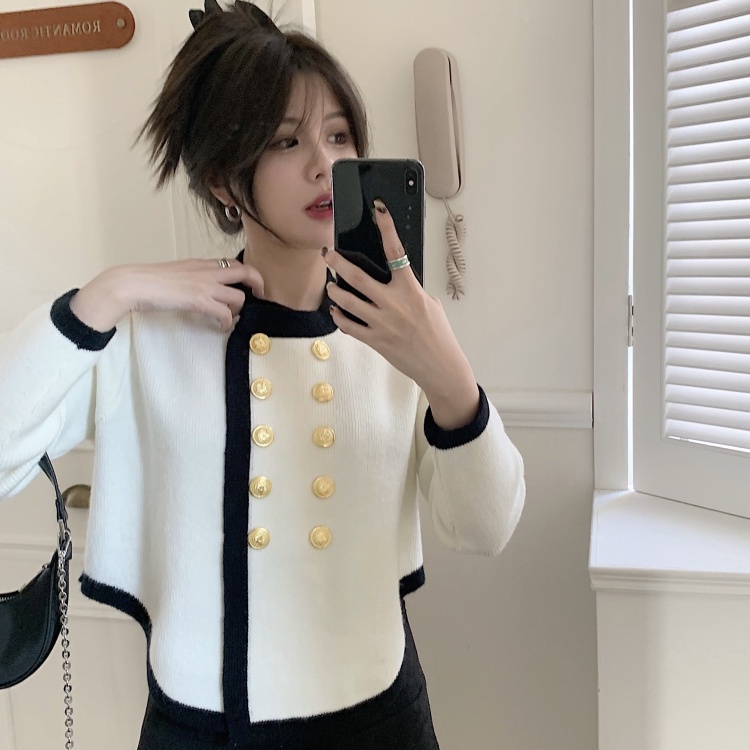Áo Khoác Cardigan Dệt Kim Tay Dài Thiết Kế Mới Phong Cách Pháp Thời Trang Thu Đông Cho Nữ